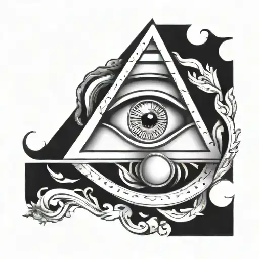 ra eye inside a pyramid vector tattoo design idea