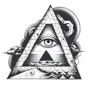 ra eye inside a pyramid vector tattoo design idea