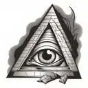 ra eye inside a pyramid vector tattoo design idea
