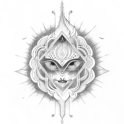 damru, flute and chakra tattoo design idea