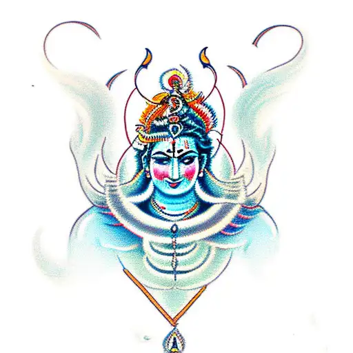 shiva, krishna and vishnu tattoo design idea