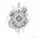 damru, flute and chakra tattoo design idea