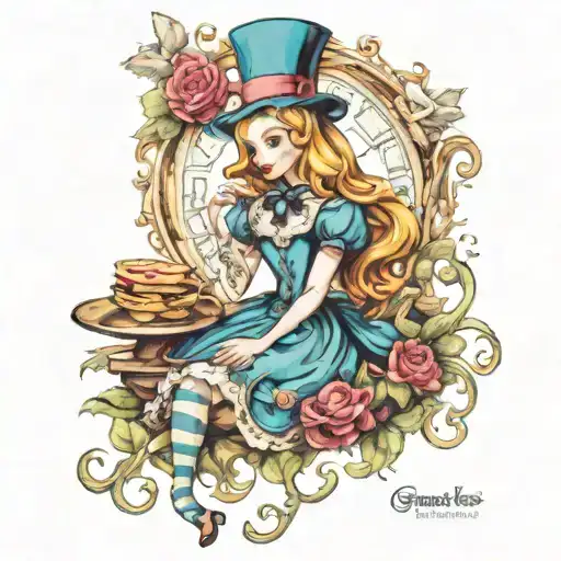 Alice In Wonderland tattoo design idea