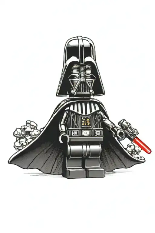 lego darth vader vs anakin tattoo design idea