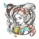 Alice in wonderland tattoo design idea
