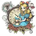 Alice in wonderland tattoo design idea