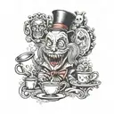 Alice in wonderland tattoo design idea