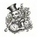 Alice in wonderland tattoo design idea