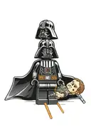 lego darth vader vs anakin tattoo design idea