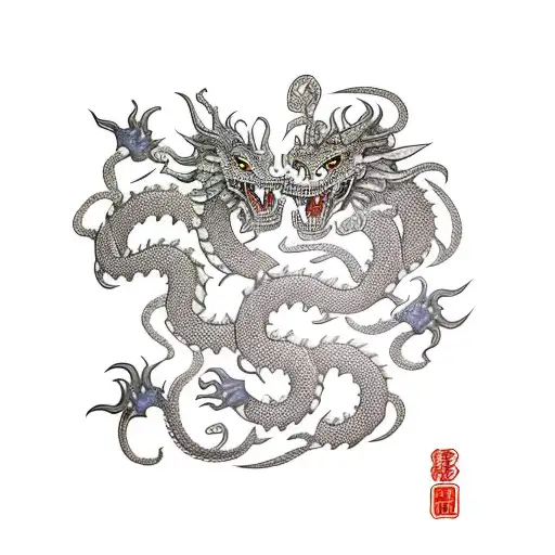 sword with smoke and dragons around and my name "herb" in gafitti tattoo design idea