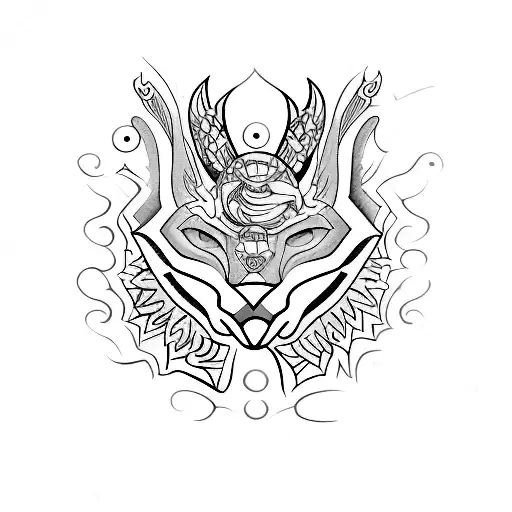 Match with face with blue fire tattoo design idea