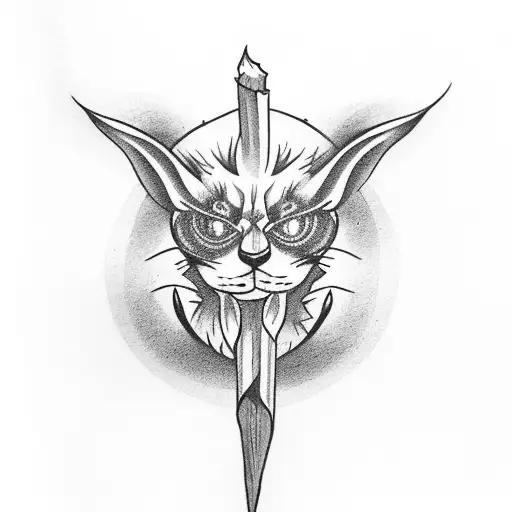 Matchstick with face with blue fire tattoo design idea