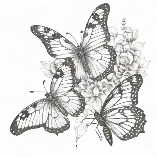butterflies from shoulder to bicep  tattoo design idea