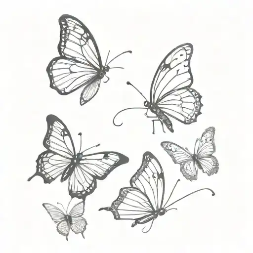 butterflies from shoulder to bicep  tattoo design idea