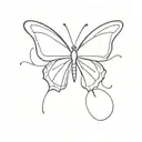 one line Butterfly from shoulder to bicep  tattoo design idea