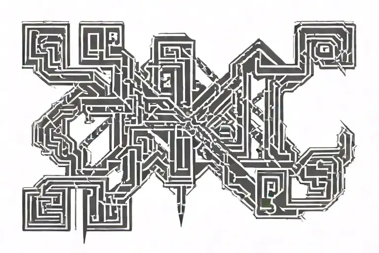 hieroglyph in the form of a scar tattoo design idea