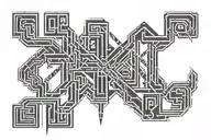 hieroglyph in the form of a scar tattoo design idea