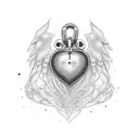 Hatsune miku heart shape tattoo design idea