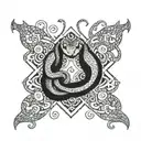 Snake on back symmetry  tattoo design idea