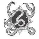 Snake on back symmetry  tattoo design idea