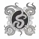 Snake on back symmetry  tattoo design idea