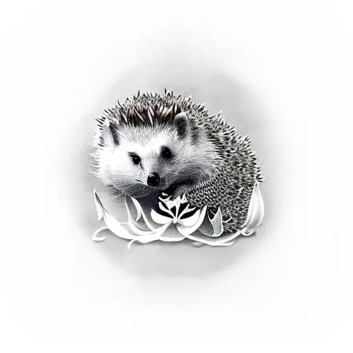 tattoo,hedgehog, robin with lily, small and dainty tattoo design idea