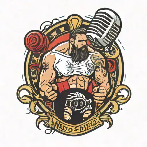 wrestling ring and microphone  tattoo design idea