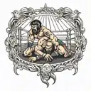 wrestling ring tattoo design idea