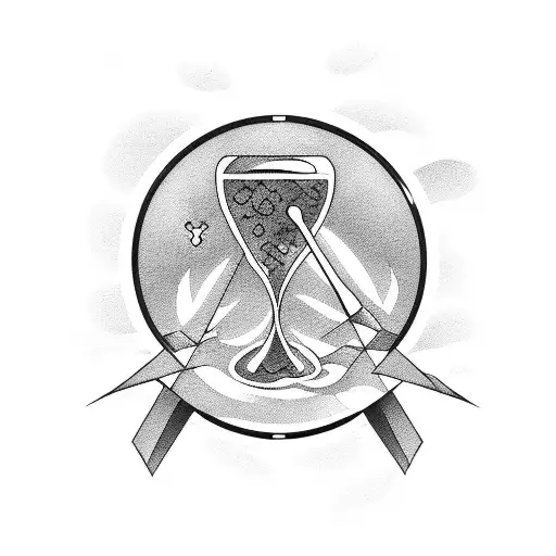 recovery sobriety clock family hourglass tattoo design idea