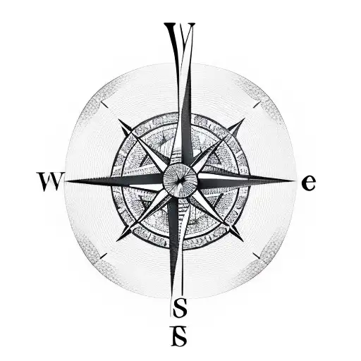 compass with four puzzle pieces connected and a feather tattoo design idea