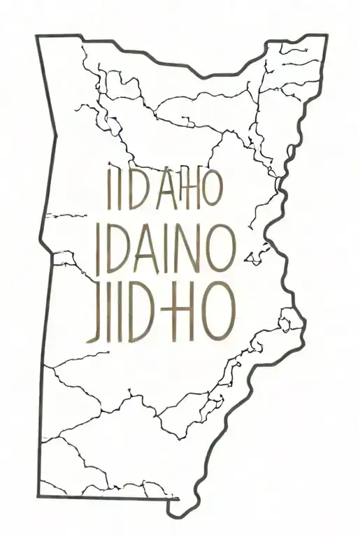 outline of the state of Idaho with 2A & we thevpeople tattoo design idea