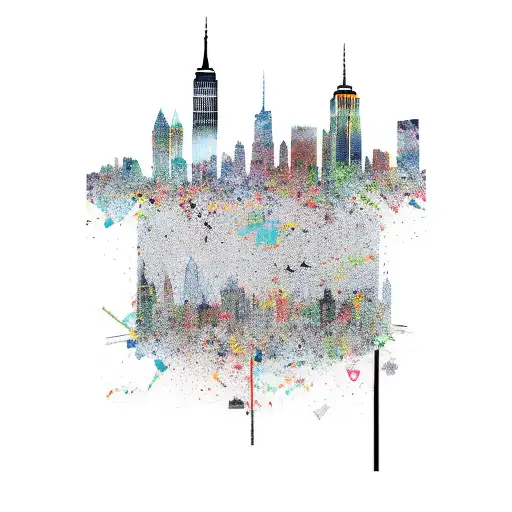 nyc skyline tattoo design idea