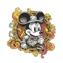  smoking mickey mouse  tattoo design idea