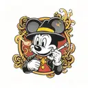  smoking mickey mouse  tattoo design idea