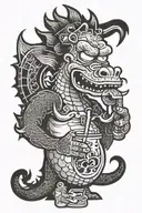 dragon bites homer simpson smoking a joint tattoo design idea