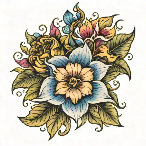flower tobacco Sandra tattoo design idea