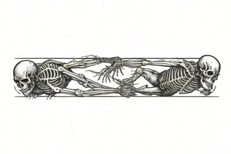 skeletons dancing tattoo design idea