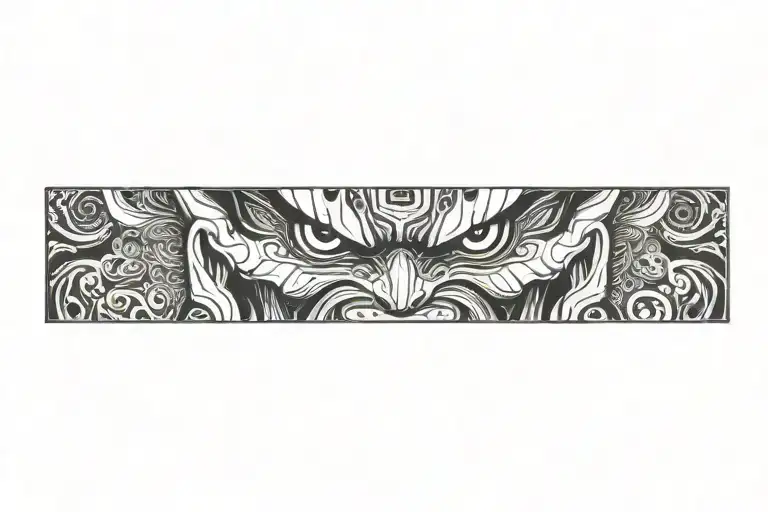 oni mask tattoo design idea