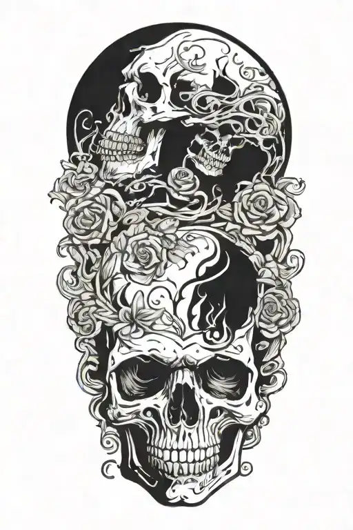 death surrounded tattoo design idea