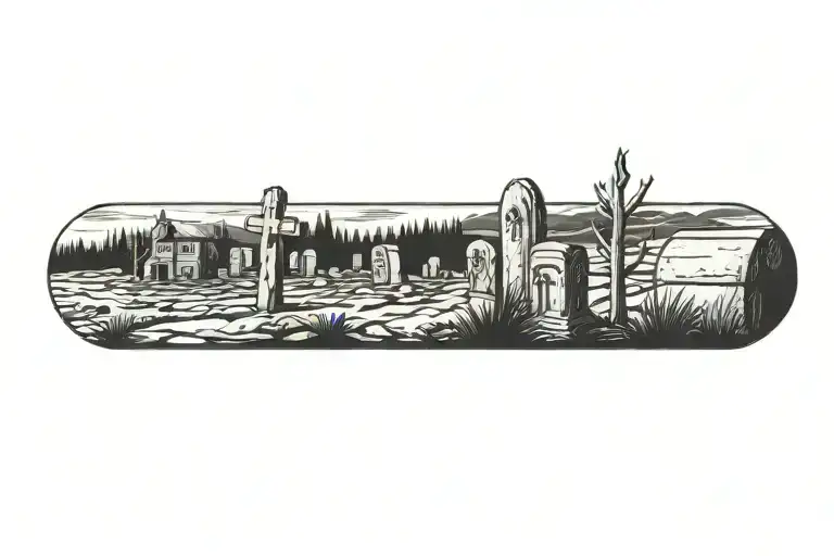 grave  yard tattoo design idea