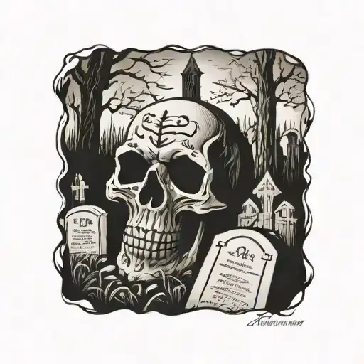 grave  yard tattoo design idea