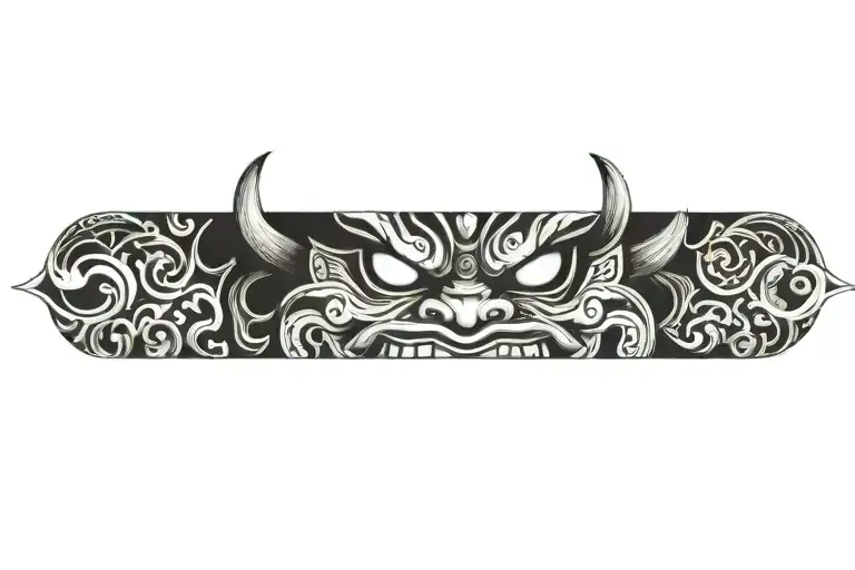oni mask tattoo design idea
