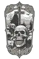 grave  yard tattoo design idea