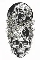 death surrounded tattoo design idea
