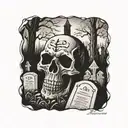 grave  yard tattoo design idea
