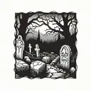 grave  yard tattoo design idea