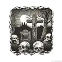 grave  yard tattoo design idea