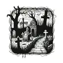 grave  yard tattoo design idea