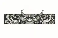 oni mask tattoo design idea