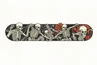 skeletons dancing tattoo design idea